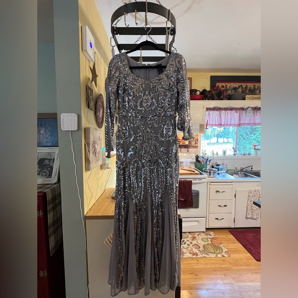 Night Way Collections Metallic Sequin Gown